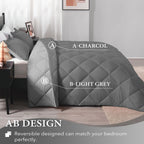 Downluxe Full Size Comforter Set - Charcoal And Grey Full Comforter - Soft Bedding Sets For All Seasons -3- Piece Comforter Set Full With 2 Reversible Pillow Shams