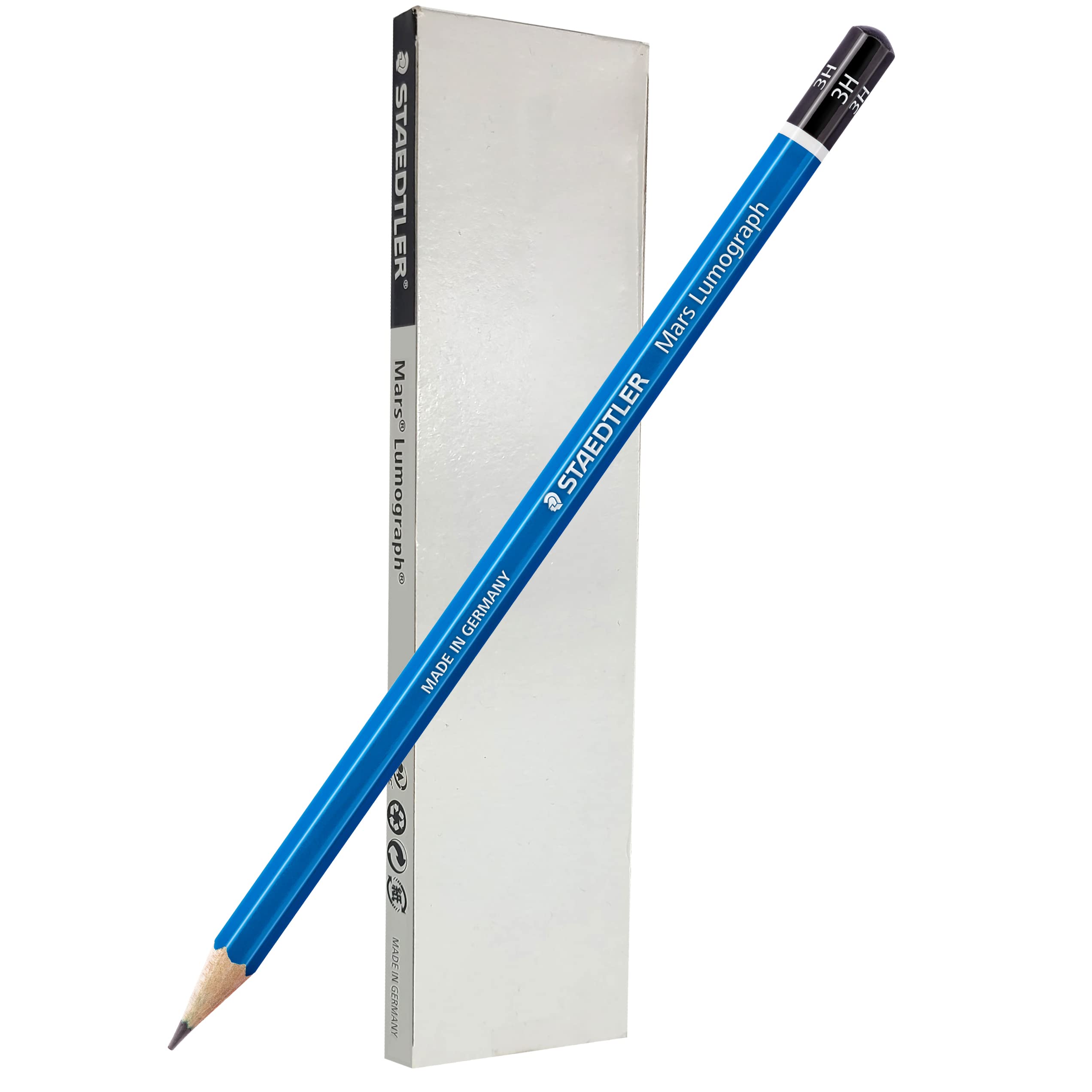 Staedtler Mars Lumograph 3H Graphite Art Drawing Pencil, 6 Pencils