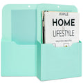 Okuna Outpost 2 Pack Mint Magnetic File Holder, Wall File Folder Organizer For Refrigerator, Cabinets, Magazines, Mail, Paper, L