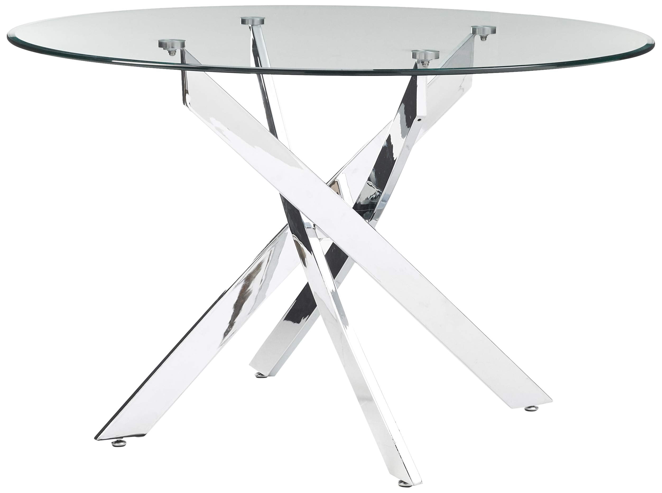 Best Master Furniture Mirage 5 Pcs Glass Top Modern Dining Set, White