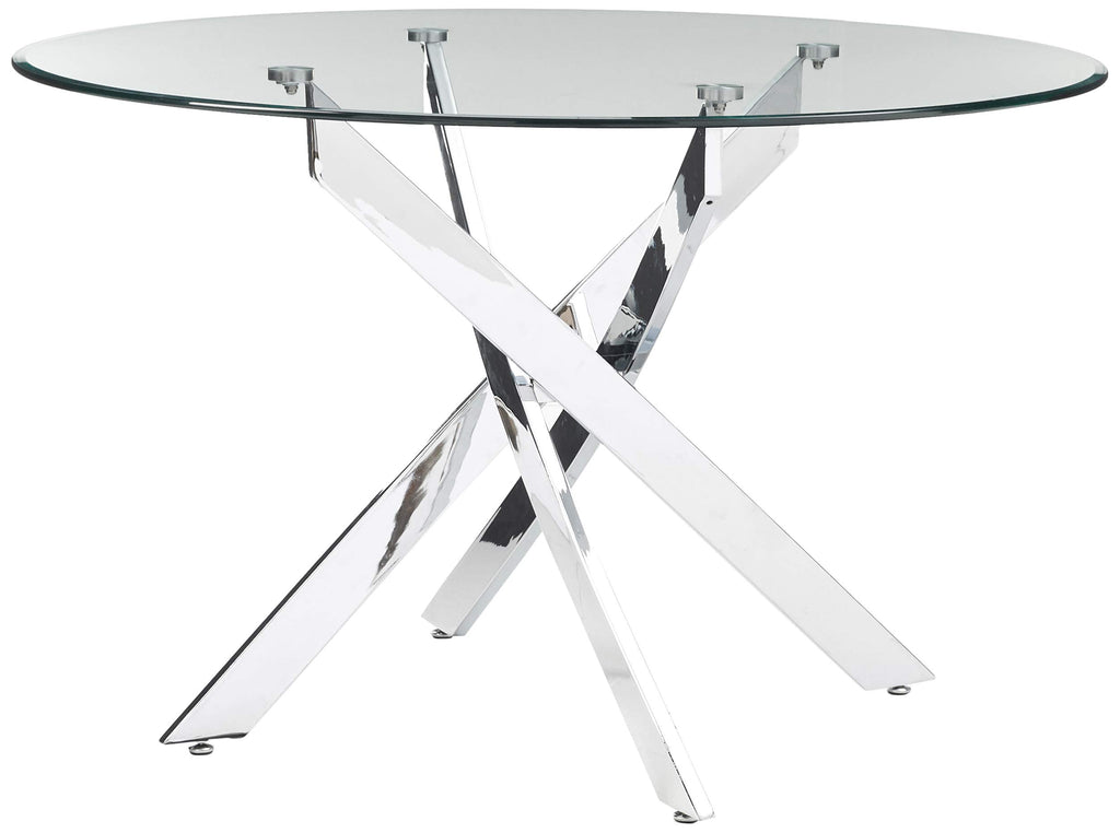 Best Master Furniture Mirage 5 Pcs Glass Top Modern Dining Set, White