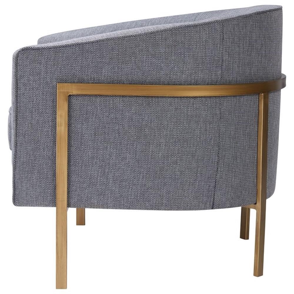 New Pacific Direct Harrod 19.5&Quot; Fabric Accent Chair In Gray/Antique Gold