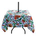 Ehousehome Outdoor Indoor 60Inch Squaretablecloth With Umbrella Hole And Zipper, Waterproof Zippered Patio Table Cloths, Spring/Summer Table Covers For Backyard Circular Table/Bbqs/Picnic