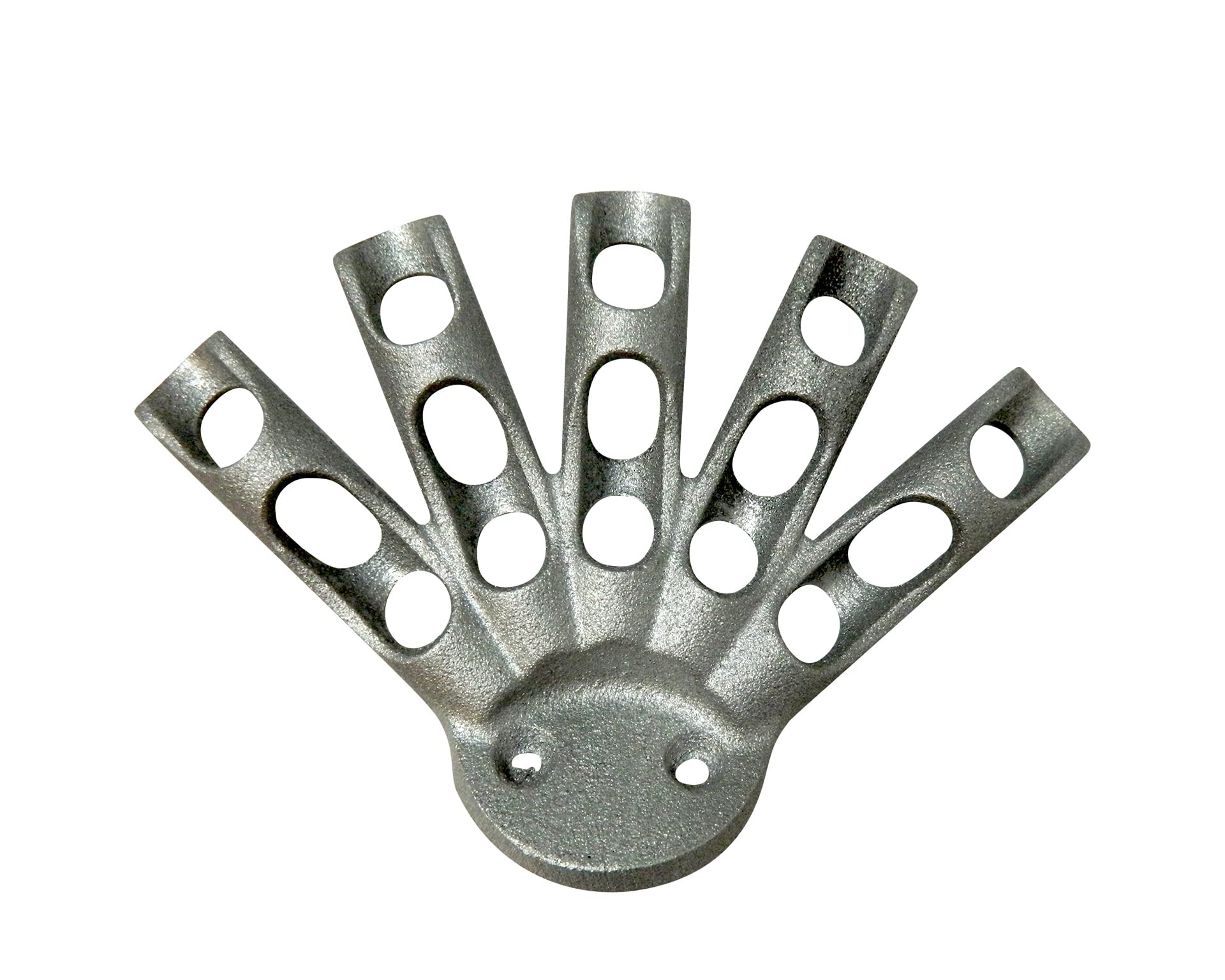 5 Hole Bracket - Five Fingered Stick Flag Thick Cast Aluminum Wall Mount Bracket For 3/8' Diameter Stick, Classroom Bracket, Ma