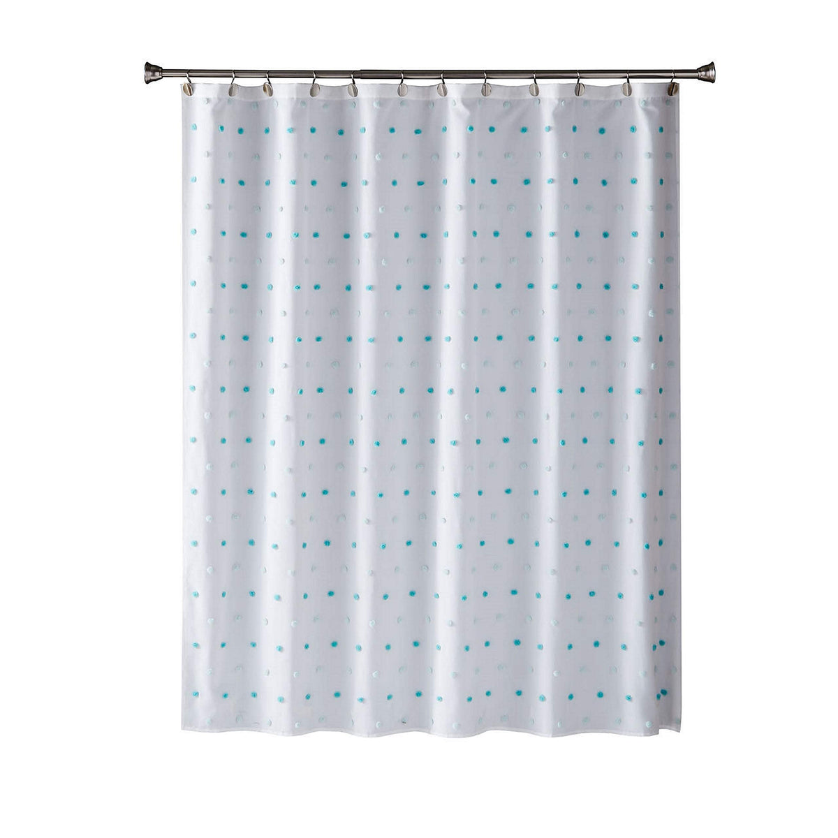 Skl Home Colorful Dot Fabric Shower Curtain, Aqua 72'X72'