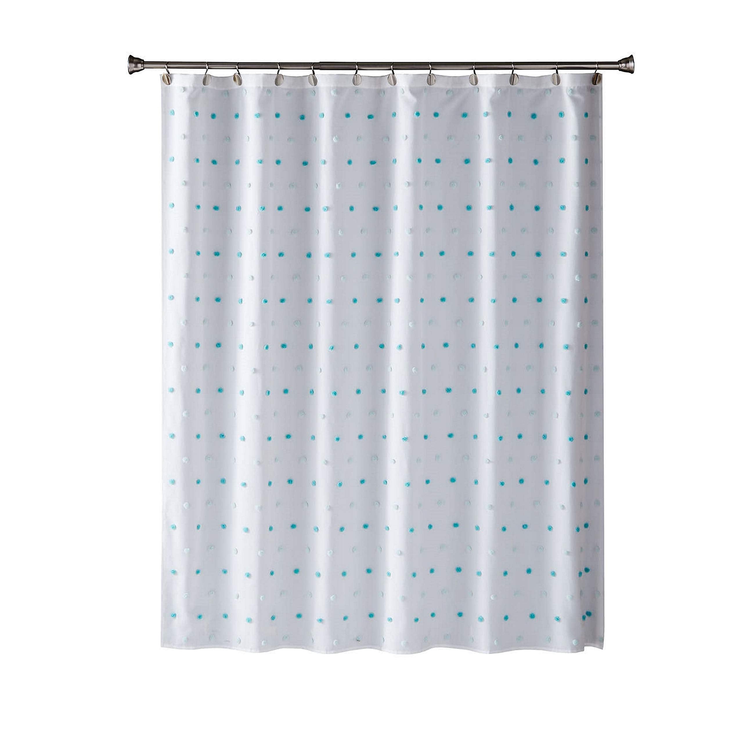 Skl Home Colorful Dot Fabric Shower Curtain, Aqua 72'X72'