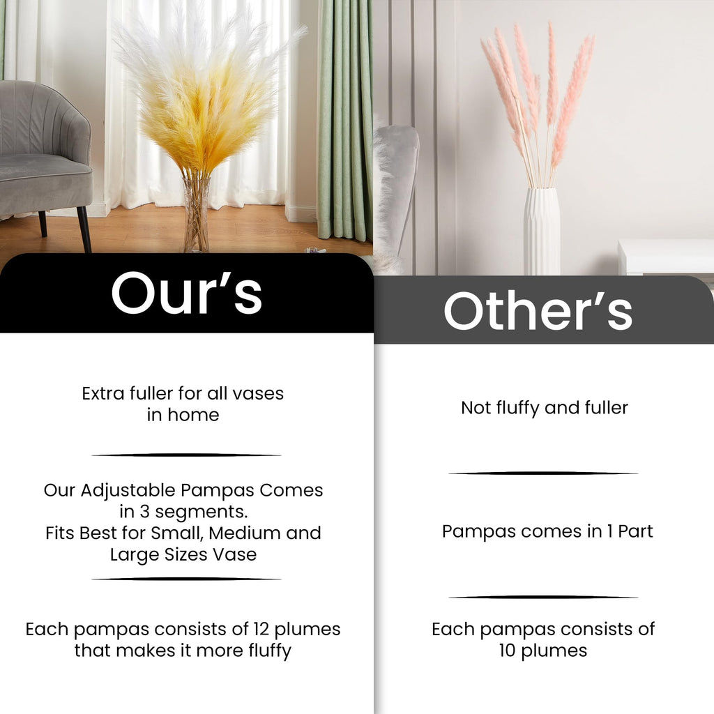 Aurora Prime 7 Pcs/45 Inches Artificial Tall Pampas Grass For Floor Vase - Long Fake Pampas Grass Branches For Office And Home D