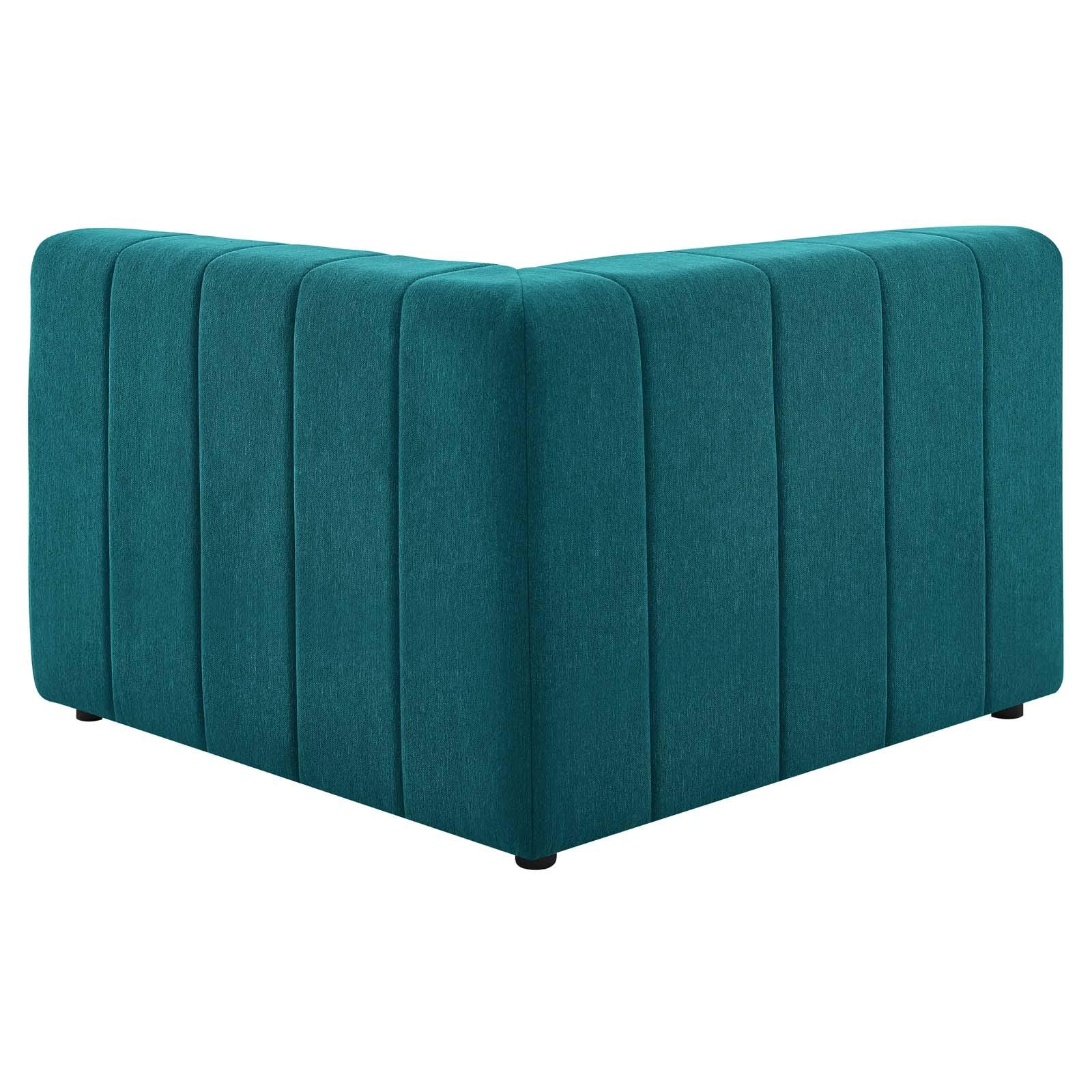Modway Bartlett Channel Tufted Upholstered Sectional, Right-Arm Chair, Teal