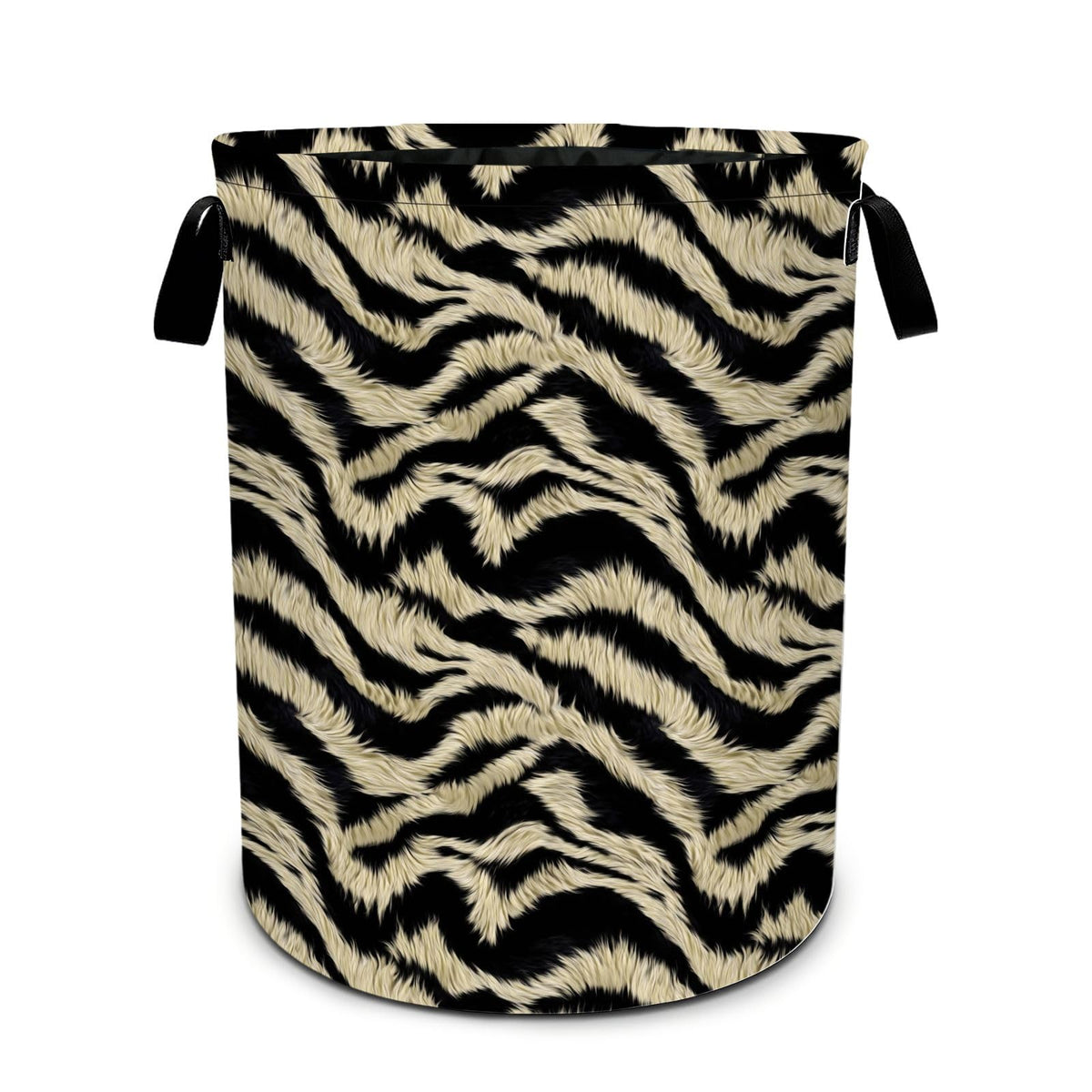 Zebra Print Laundry Basket Foldable Oxford Laundry Hamper With Handle For Room Bathroom Bedroom