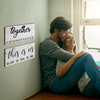Jetec 2 Pcs This Is Us Wall Decor Home Wooden Wall Sign Family Wall Plaques Together Is My Favorite Place To Be Sign Rustic Wood