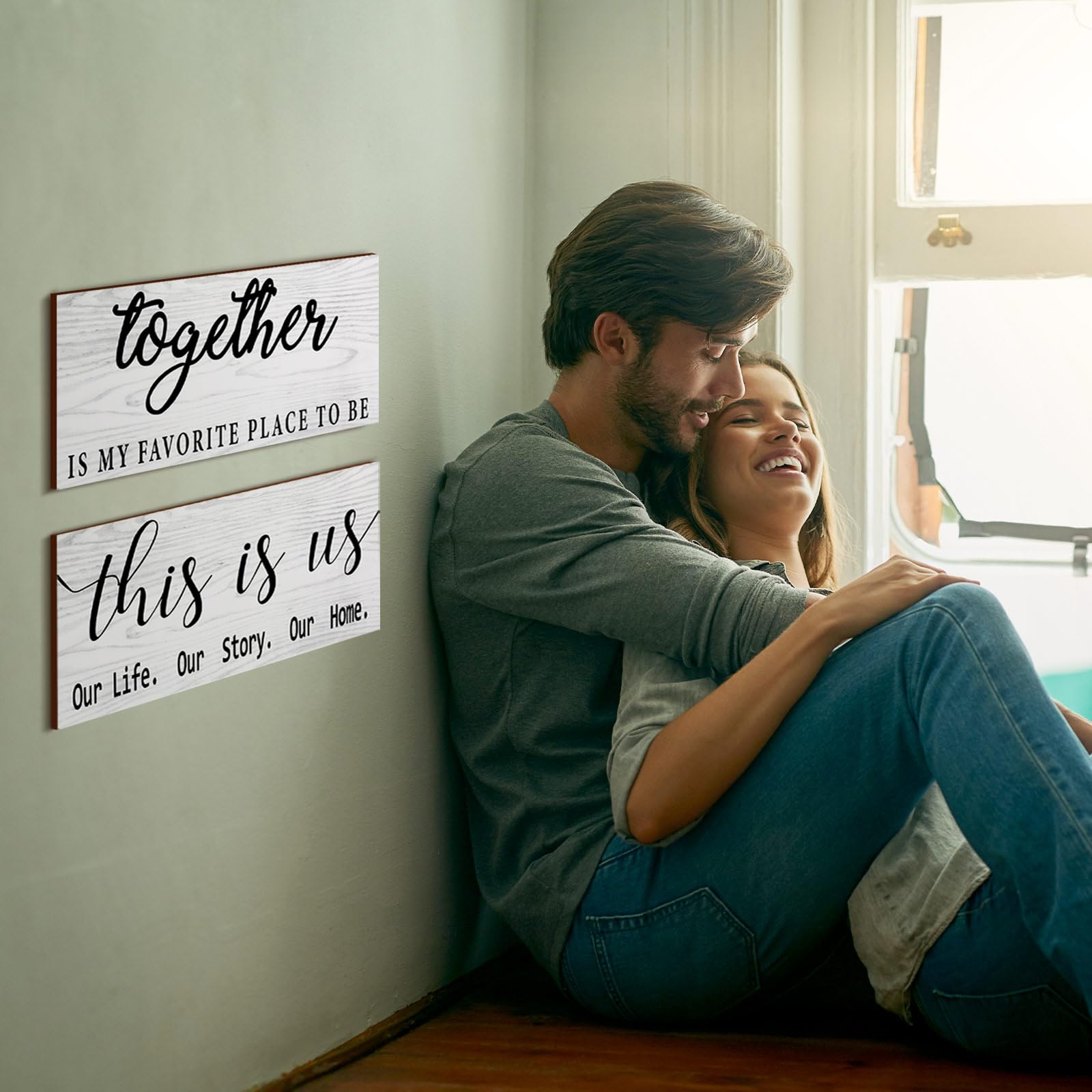 Jetec 2 Pcs This Is Us Wall Decor Home Wooden Wall Sign Family Wall Plaques Together Is My Favorite Place To Be Sign Rustic Wood