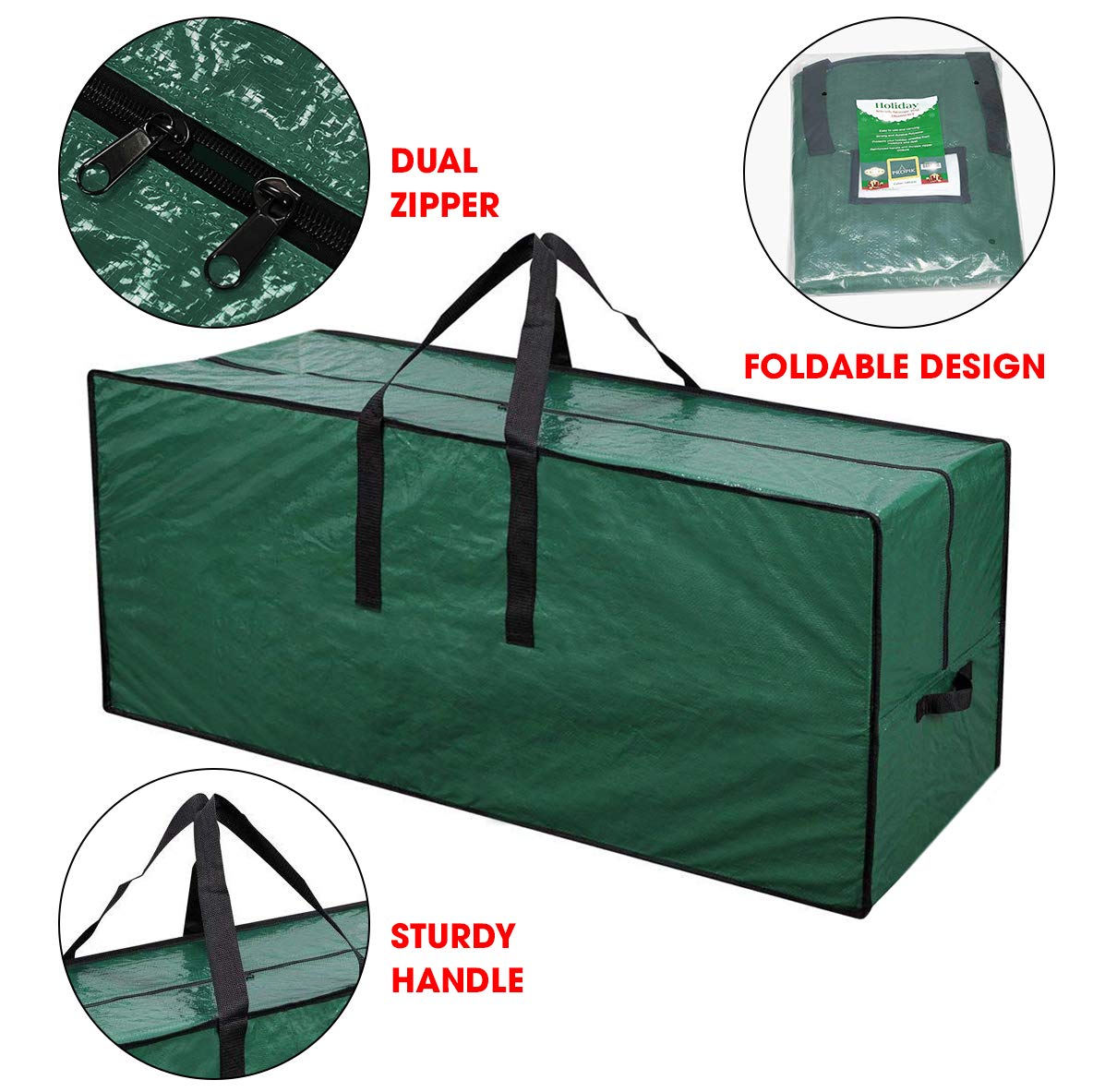 Primode Christmas Tree Storage Bag | Fits Up To 7.5 Ft. Tall Disassembled Tree I 45''X15''X20'' Holiday Tree Storage Case | Prot
