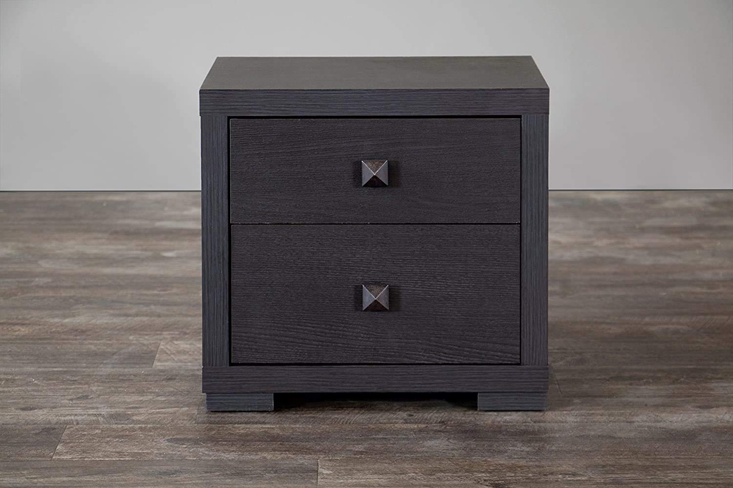 Baxton Studio Wholesale Interiors Marco Contemporary 2-Drawer Nightstand, Brown (Set of 2)