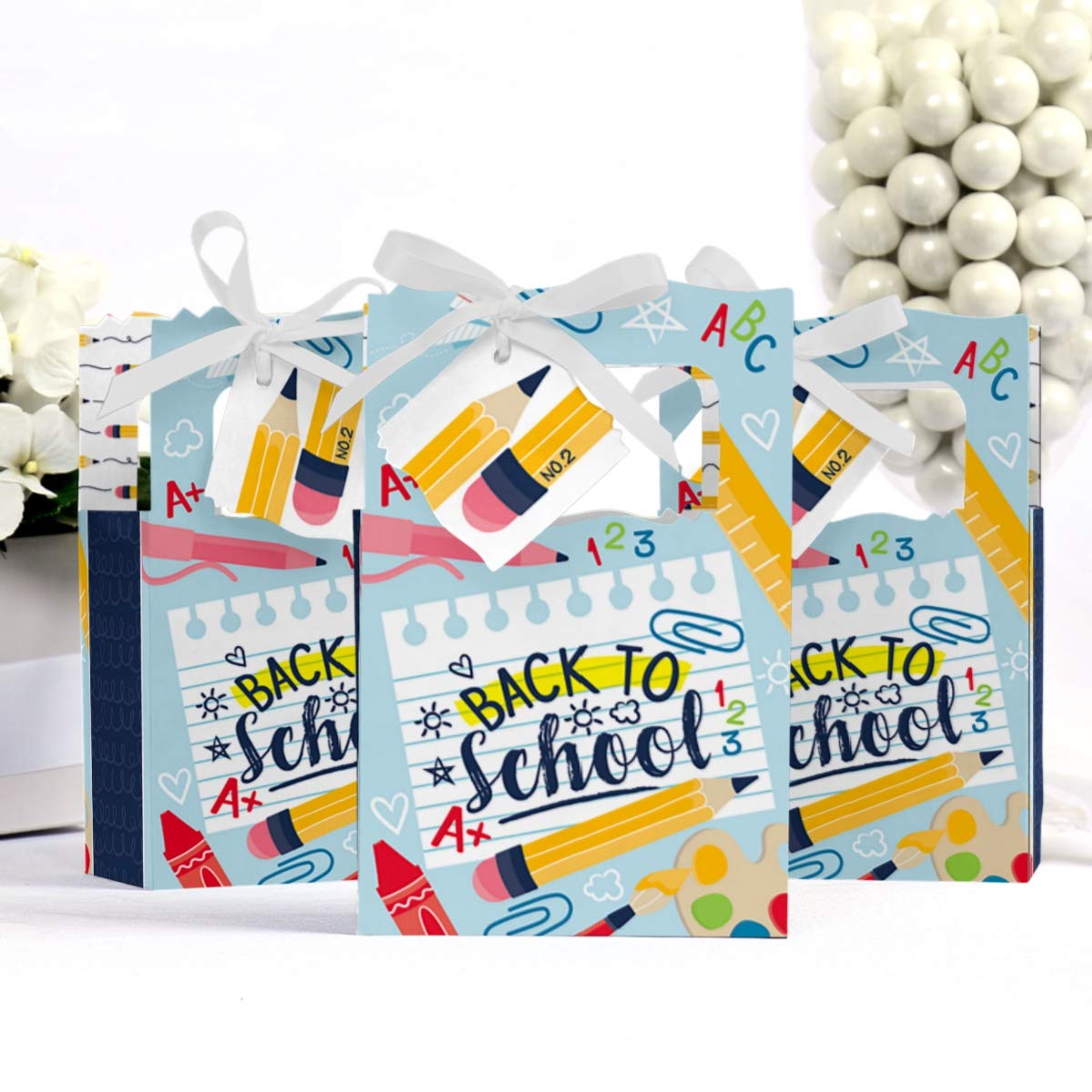 Big Dot Of Happiness Back To School - First Day Of School Classroom Decorations And Favor Boxes - Set Of 12