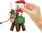 Mattel Minecraft Advent Calendar, 3.25-In Scale Action Figures Including Santa, 17 Accessories & 4 Stickers, Pixelated Design