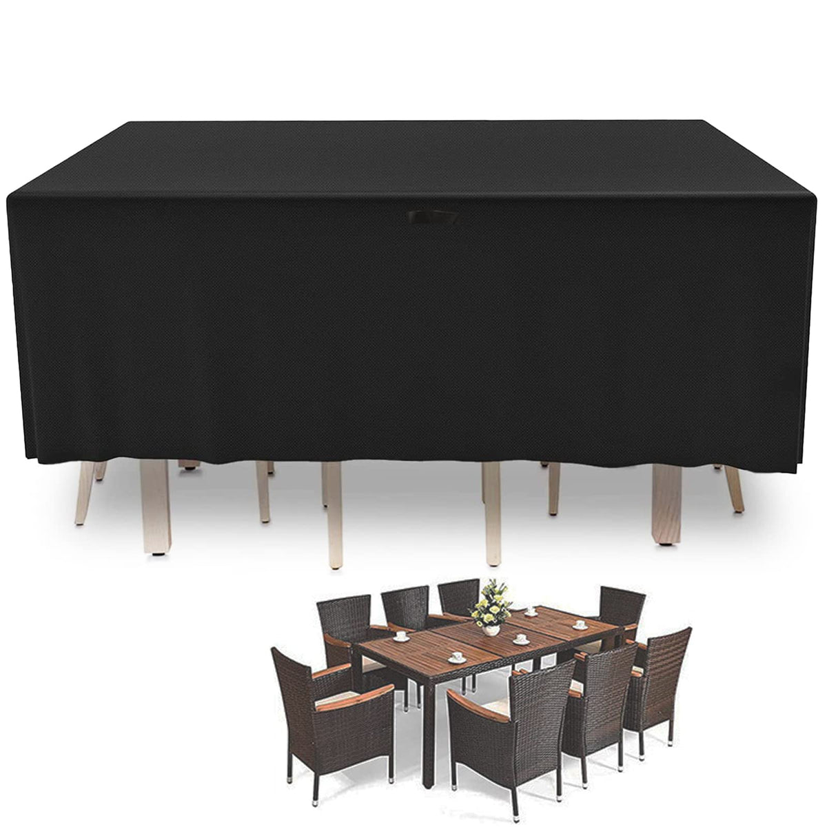 Kingling Patio Furniture Covers, Outdoor Furniture Covers Waterproof Rectangle Outdoor Table Cover Patio Table Covers For Outdoor Furniturer (79' X63' X27')
