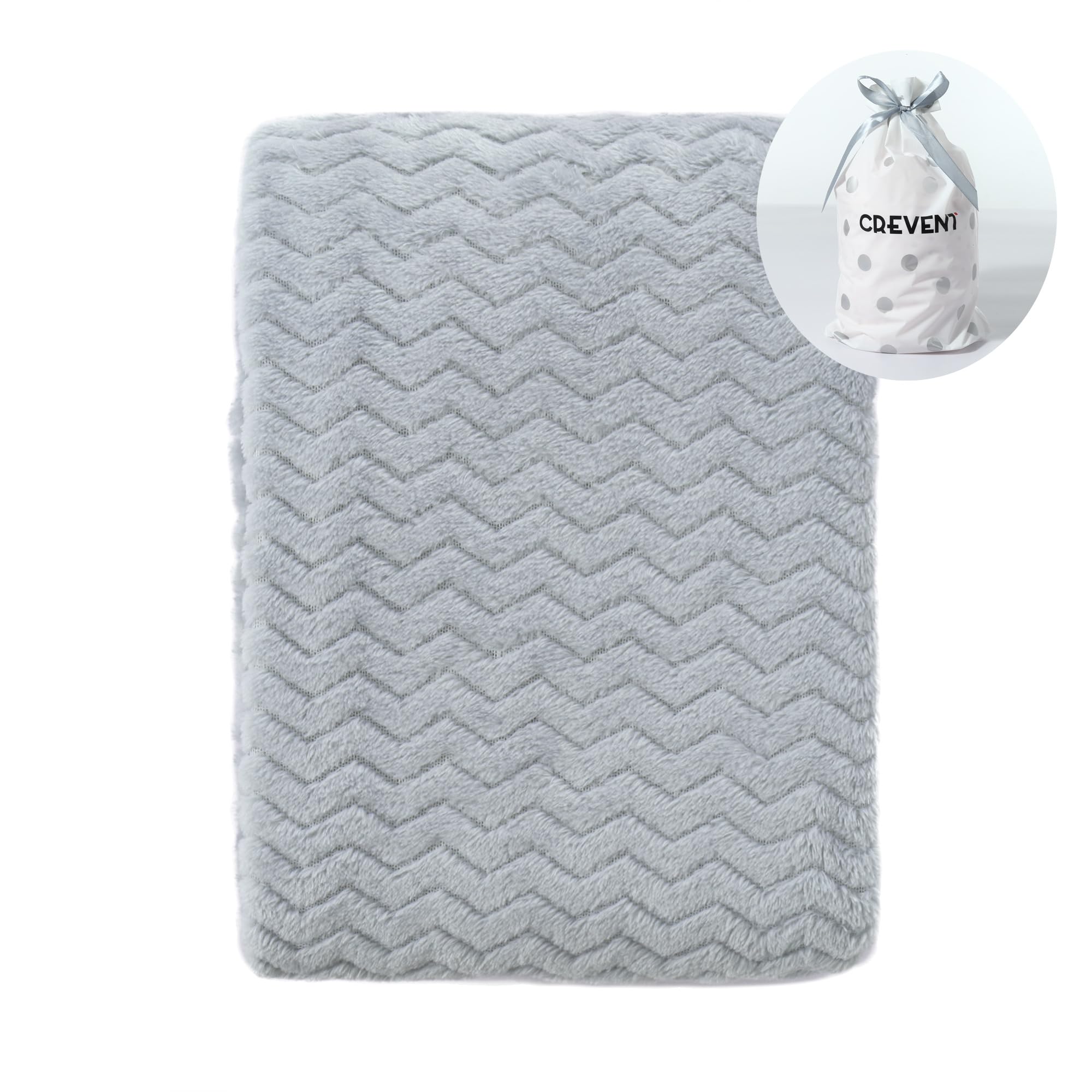 Crevent 30X40 Soft Cozy Warm Baby Blankets For Boys Girls Solid Color - All Season Use - Newborn Essentials (Wave Grey)