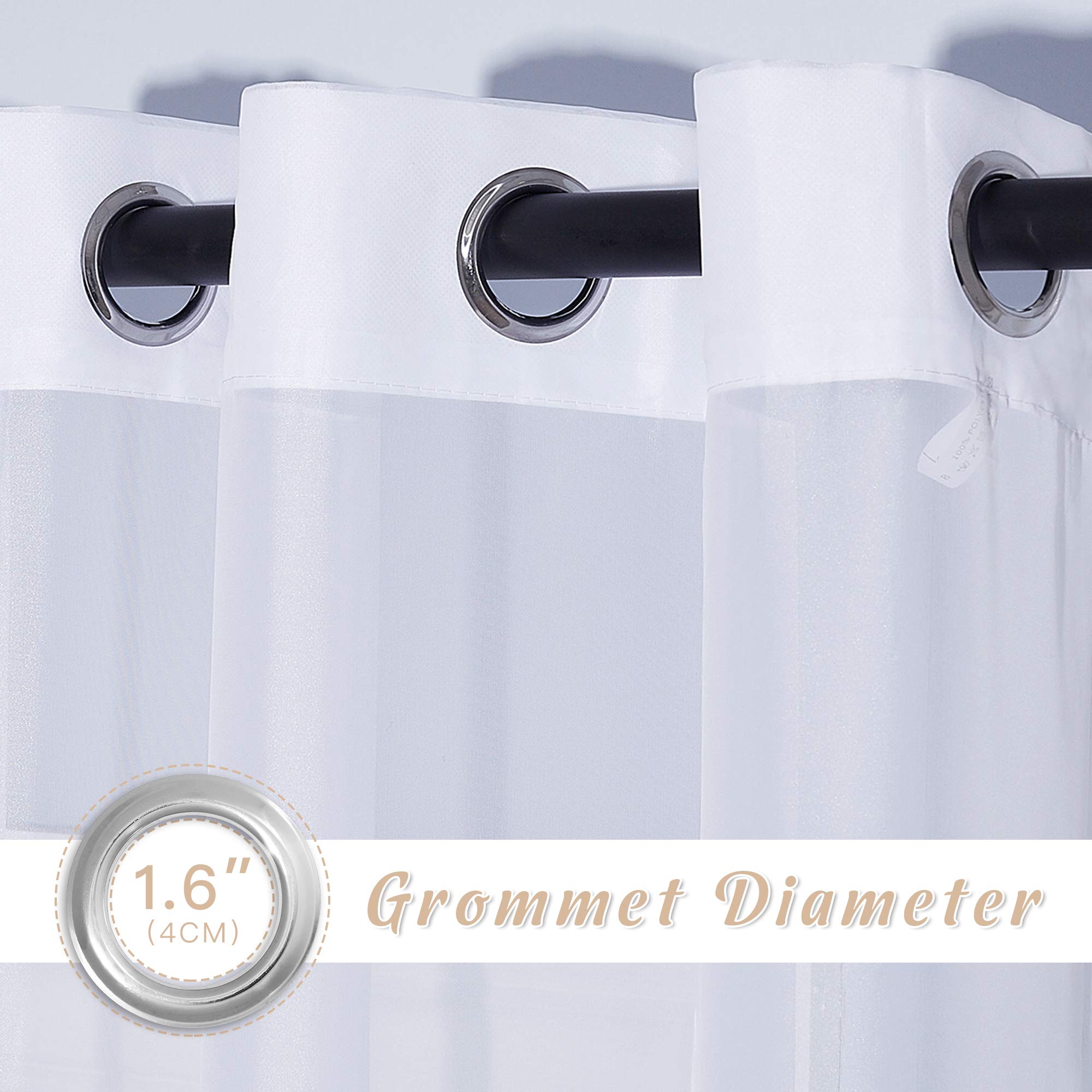 Nicetown Sheer Curtains 63 Inch Length - Grommet Living Room Curtain Panels Voile Textured Soft And Lightweight Window Treatment