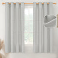 YoungsTex Linen Curtains 63 Inches Length for Living Room Grommet Linen Textured Window Drapes Light Filtering for Bedroom, 2 Pa