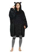 Catalonia Cat Blanket Hoodie Sweatshirt, Oversized Wearable Sherpa Lounging Pullover For Adults Men Women Teenagers Kids Gift