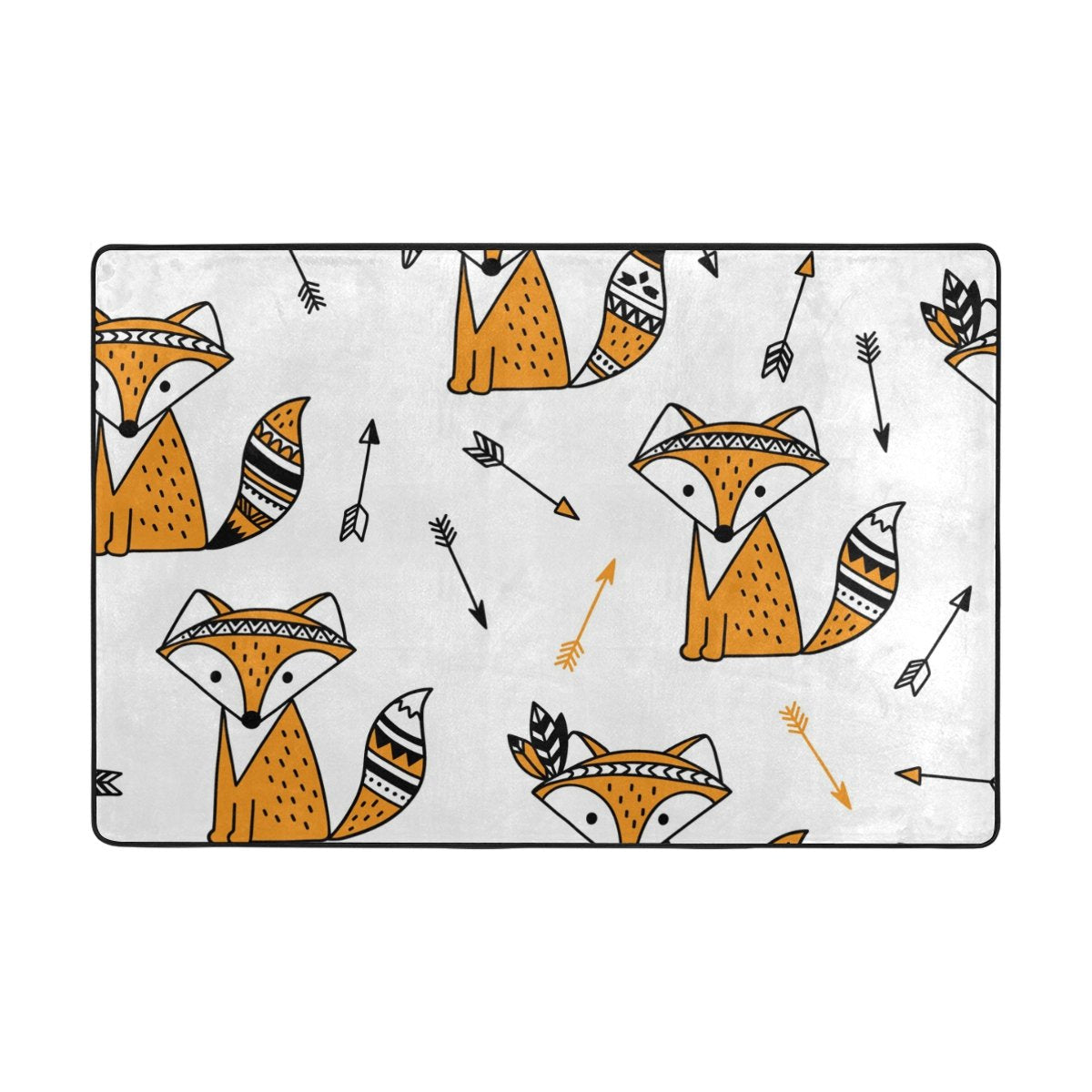 My Little Nest Area Rug Cute Fox Arrows Lightweight Non-Slip Soft Mat 4' X 6', Memory Sponge Indoor Outdoor Decor Carpet For Entrance Living Room Bedroom Office Kitchen Hallway