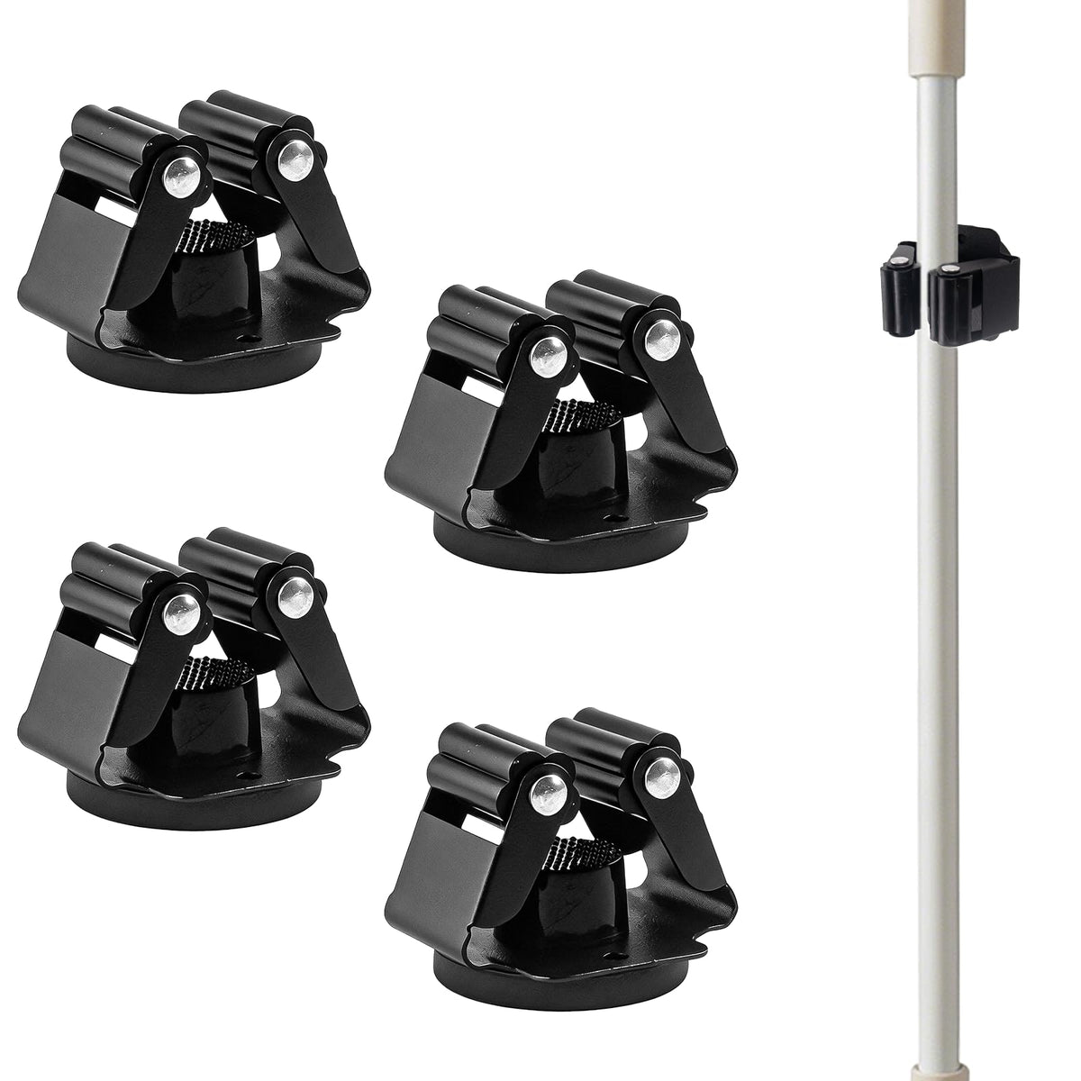 4 Pack Magnetic Broom Holder, Heavy Duty 12Lbs Magnetic Tool Holder Wall Mount, NoDrill Mop Holder with AntiSlip Rubber Grippe