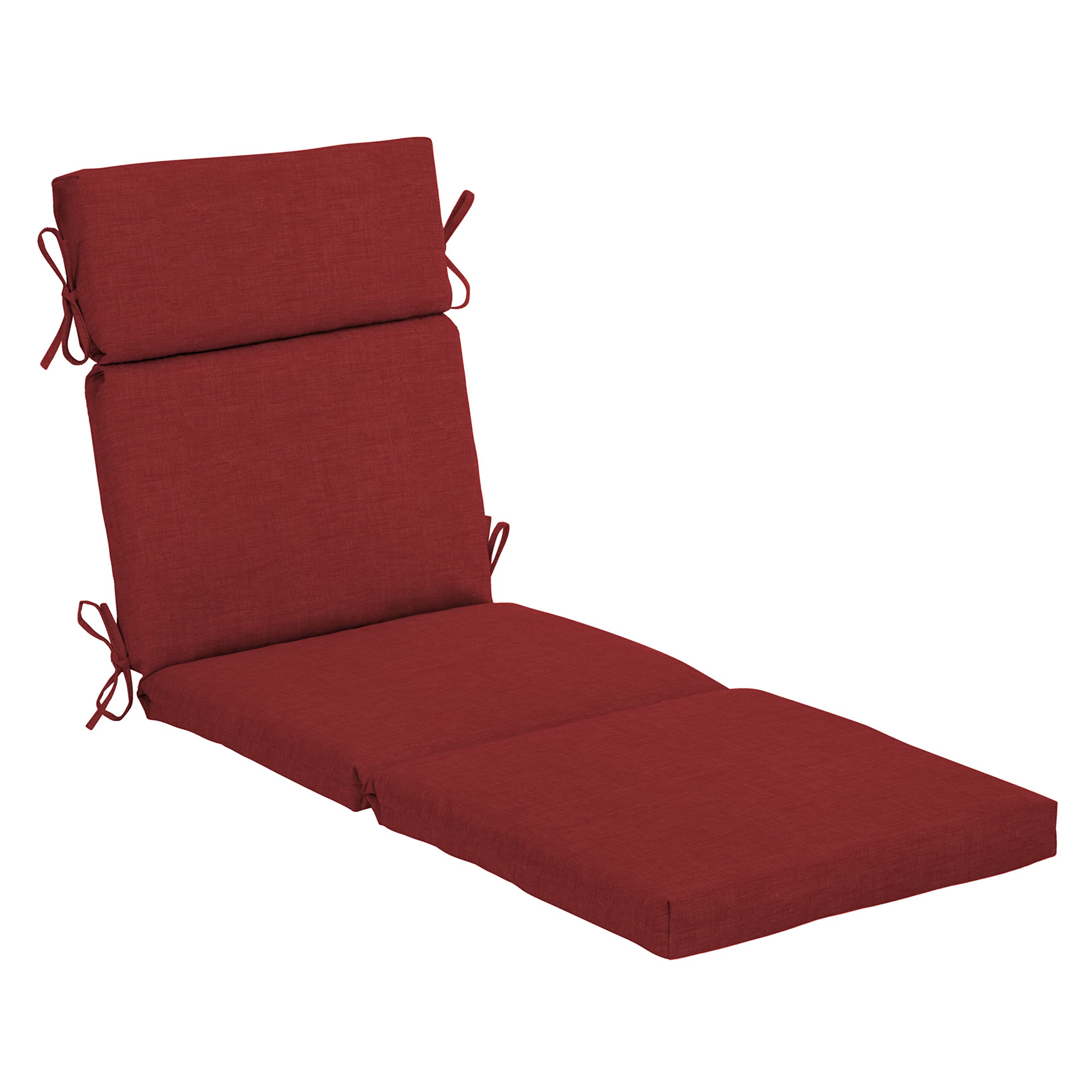 Arden Outdoor Chaise Cushion, 22 X 77, Rain-Proof, Fade Resistant 22 X 77, Ruby Red Leala