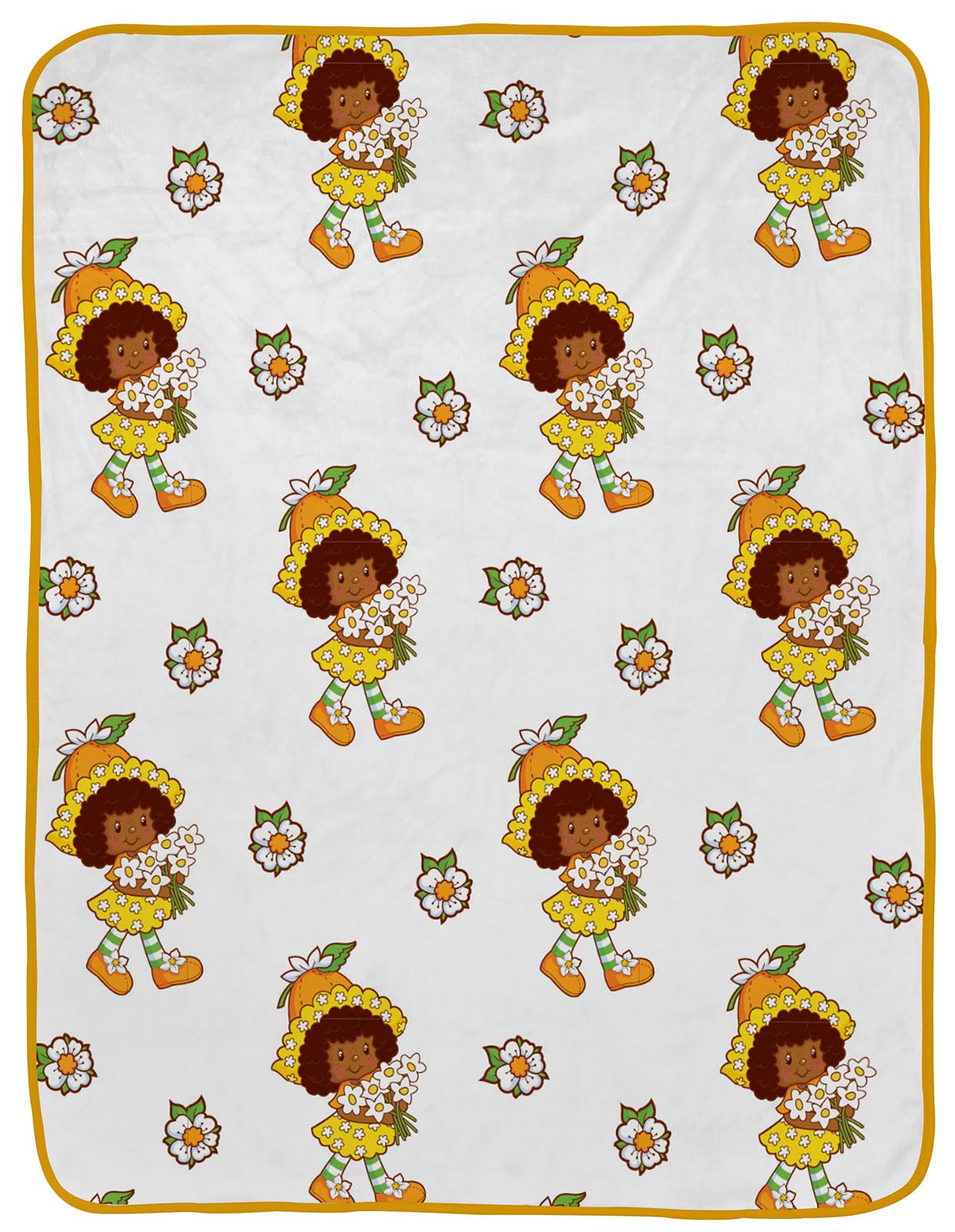 Strawberry Shortcake Orange Blossom Plush Throw Blanket - Measures 46 x 60 Inches - Kids Super Soft Lightweight Fleece Bedding