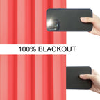 Lemomo 100% Blackout Curtains 52 X 72 Inch/Coral Curtains 2 Panels With Black Lining Room Darkening Thermal Insulated Bedroom Cu