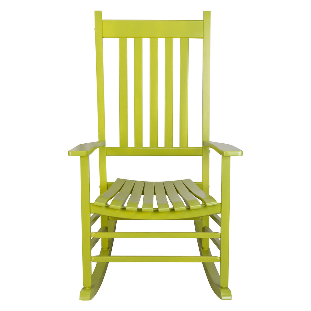 Shine Company Vermont Rocker, Outdoor, Front Porch Rocking Chair, Lime