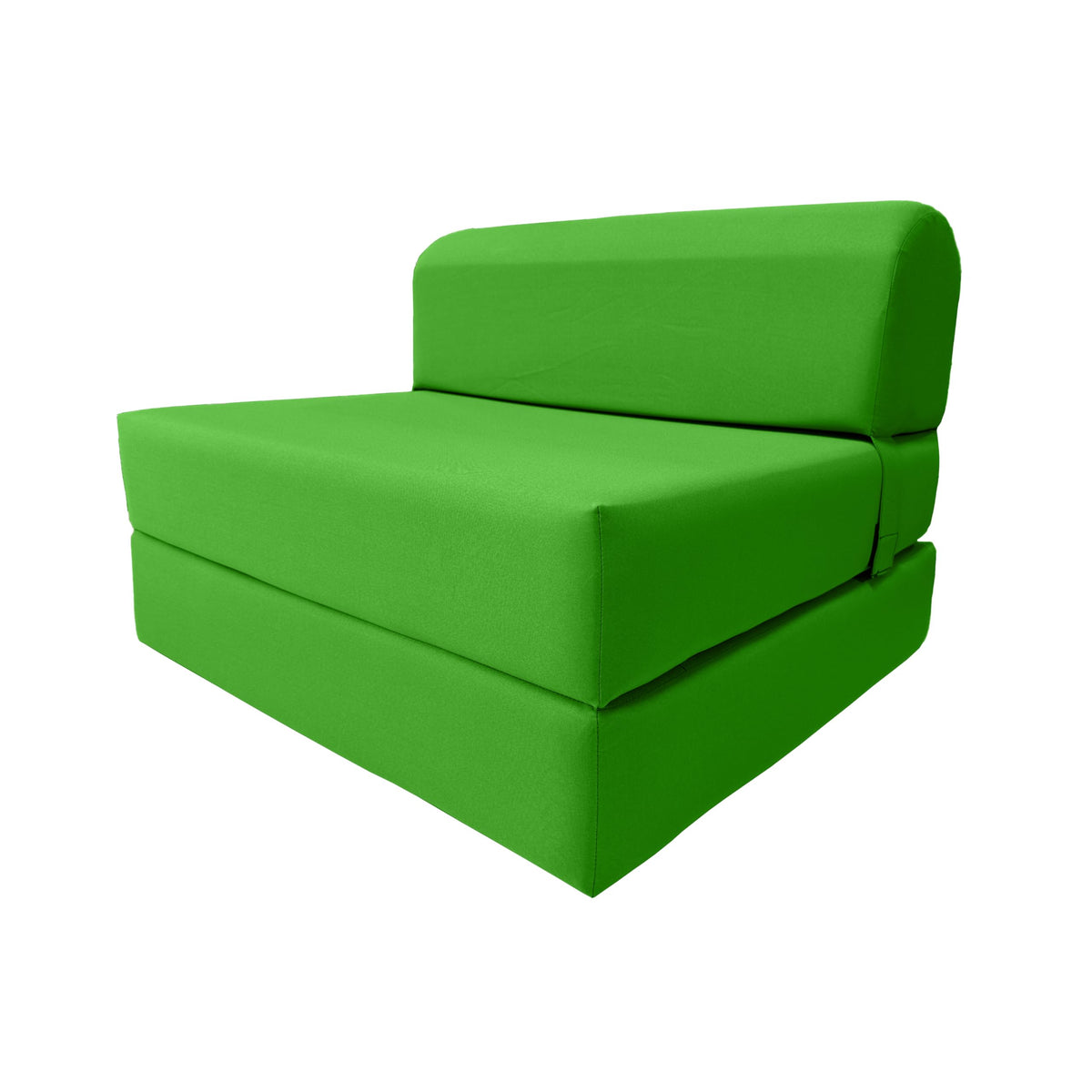 D&D Futon Furniture Sleeper Chair Folding Bed, Studio Sofa Guest Folded Mattress, High Density Foam (70 X 36 X 6, Lime)