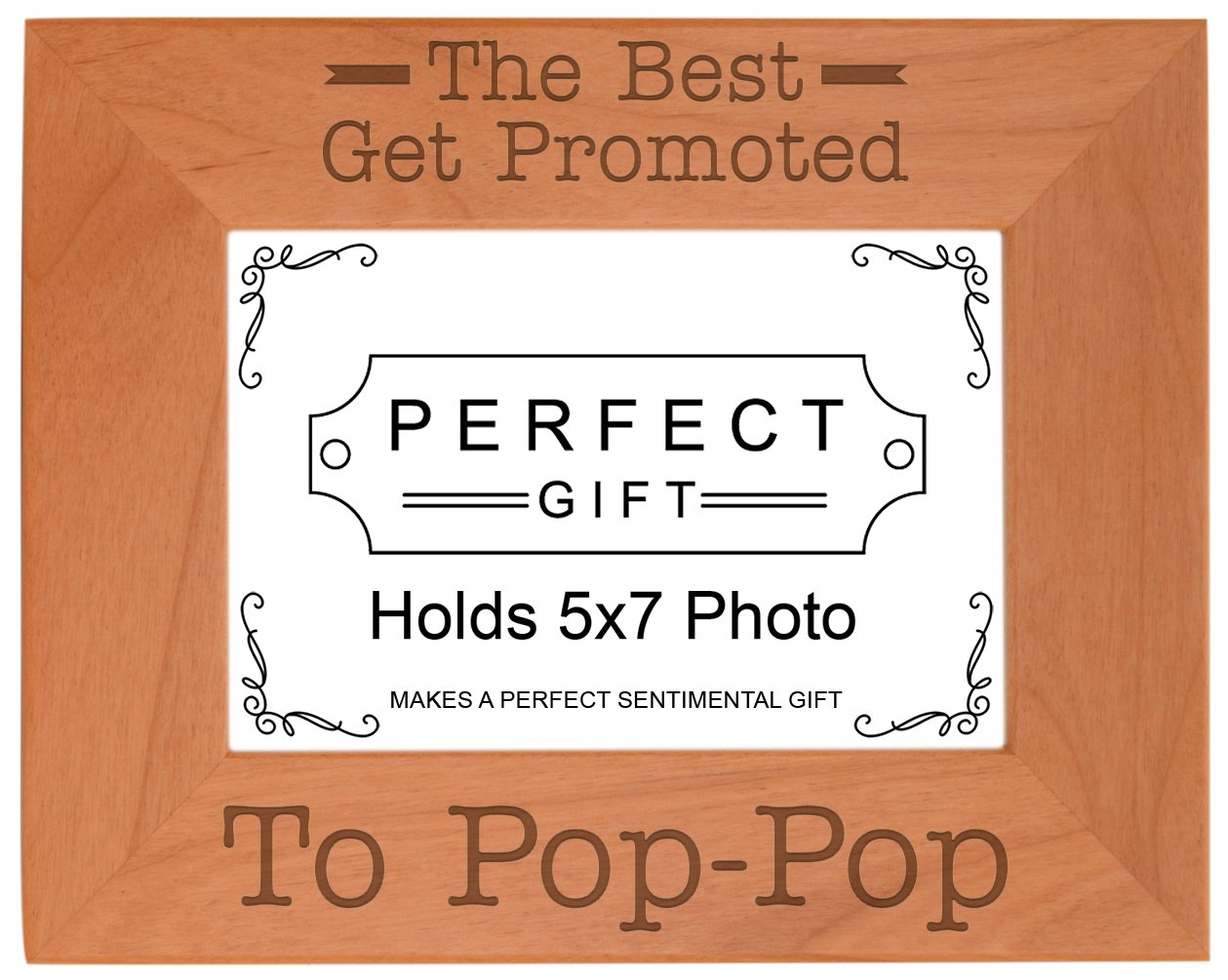 ThisWear Gift for Grandpa Best Get Promoted to Pop-Pop Natural Wood Engraved 5x7 Landscape Picture Frame Wood