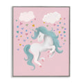 Stupell Industries Pink Pastel Unicorn Clouds Framed Giclee Art, Design by Elizabeth Medley
