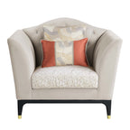 ACME Furniture Beige Upholstered Chair with Button Tufted