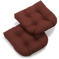 Blazing Needles Outdoor Spun Poly 19-Inch by 19-Inch by 5-Inch All Weather UV Resistant U-Shaped Cushions, Cocoa, Set of 2