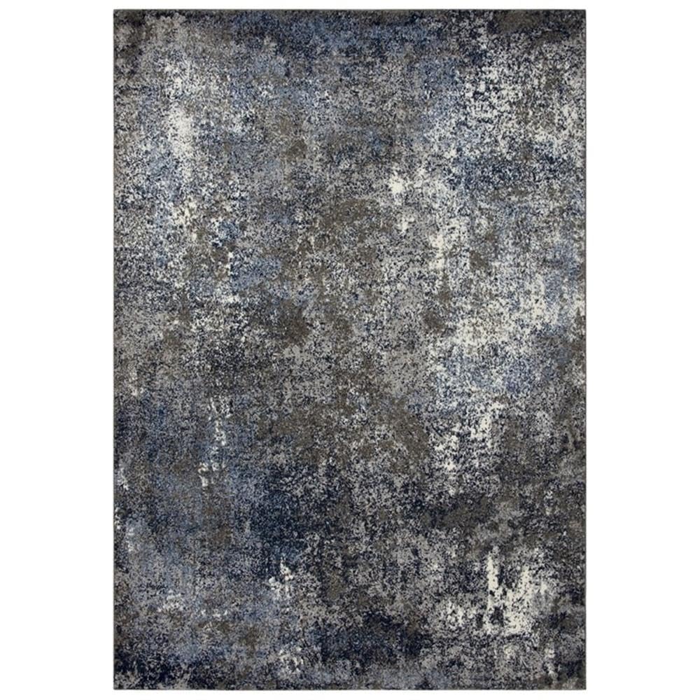 Alora Decor Venice 7'10&quot;X9'10&quot; Abstract Silver/Blue/Taupe Power-Loomed Area Rug