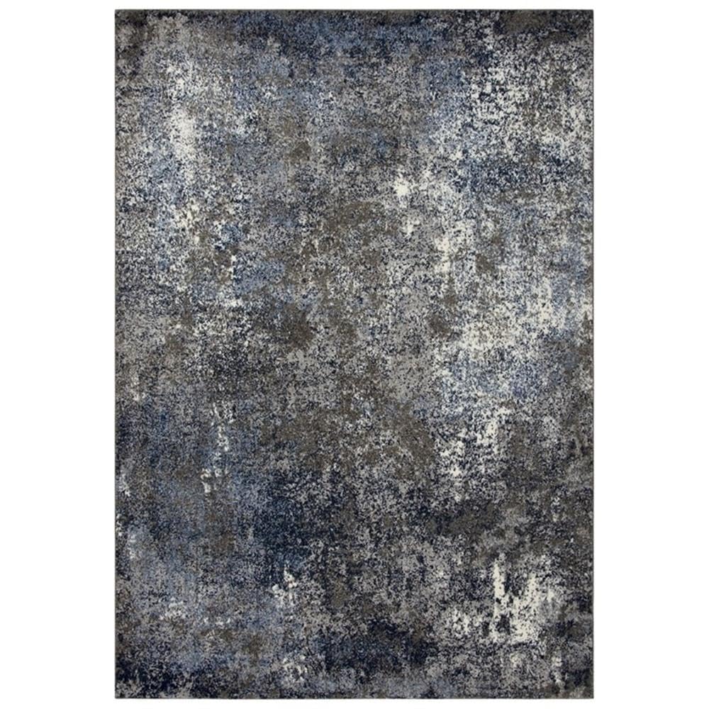 Rizzy Home Alora Decor Venice 3'11" X 5'6" Abstract Silver/Blue/Taupe Power-Loomed Area Rug