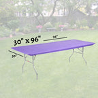 Kwik-Covers Rectangular Plastic Table Covers 8' Bundle Of 10 With One Hundred Forty (140) Ohm Commerce Paper Napkins - Indoor Or Outdoor Fitted Table Covers (Table Not Included)