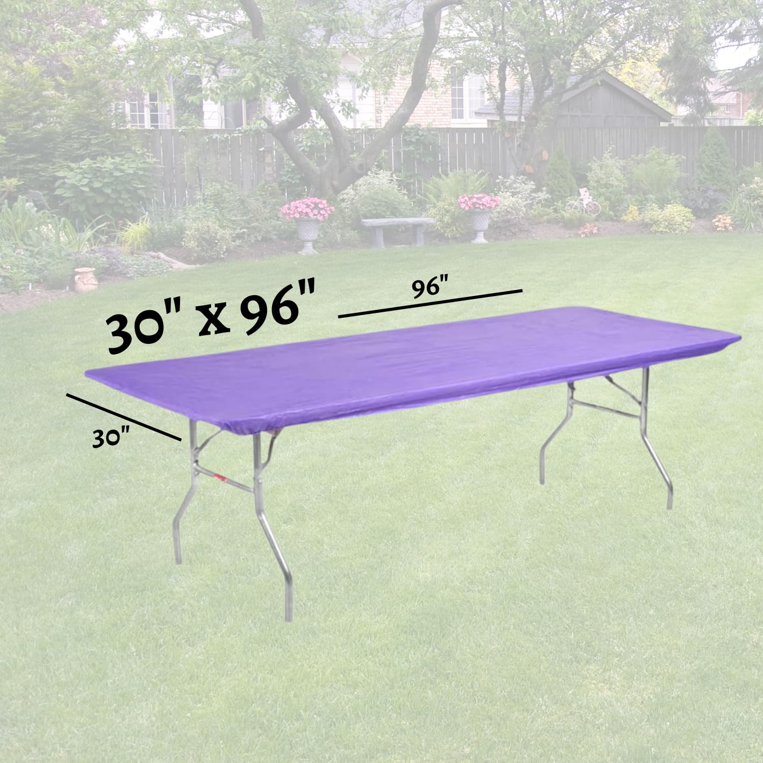 Kwik-Covers Rectangular Plastic Table Covers 8' Bundle Of 10 With One Hundred Forty (140) Ohm Commerce Paper Napkins - Indoor Or Outdoor Fitted Table Covers (Table Not Included)