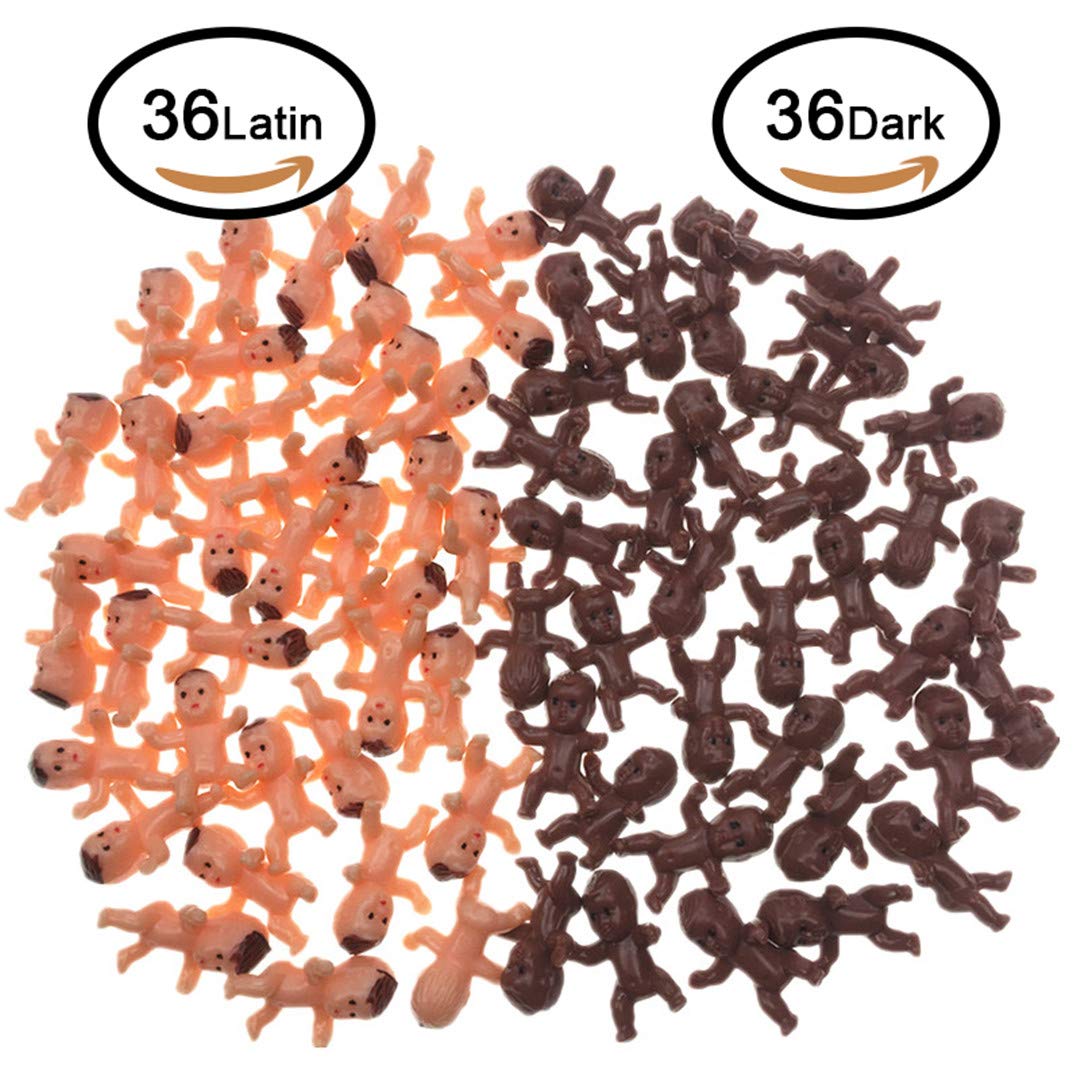 Juxingdazyf 72 Pieces Mini Plastic Baby Favor Supplies For Baby Shower And Ice Cube Game, 1 Inch Babies King Cake Baby Plastic B