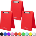 Think2Master [3 Pack] Red Plastic Storage Clipboard. | 25% Heavier & Sturdier| Heavy Duty And Wont Flex Like Other Brands (Compa