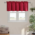 DWCN Red Valance for Windows, Kitchen Curtain Valance 18 Inches, Basement Curtains for Windows, Rod Pocket Window Valance for Ba