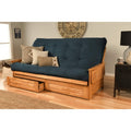 Kodiak Furniture Phoenix Futon with Suede Fabric Mattress in Blue/Butternut
