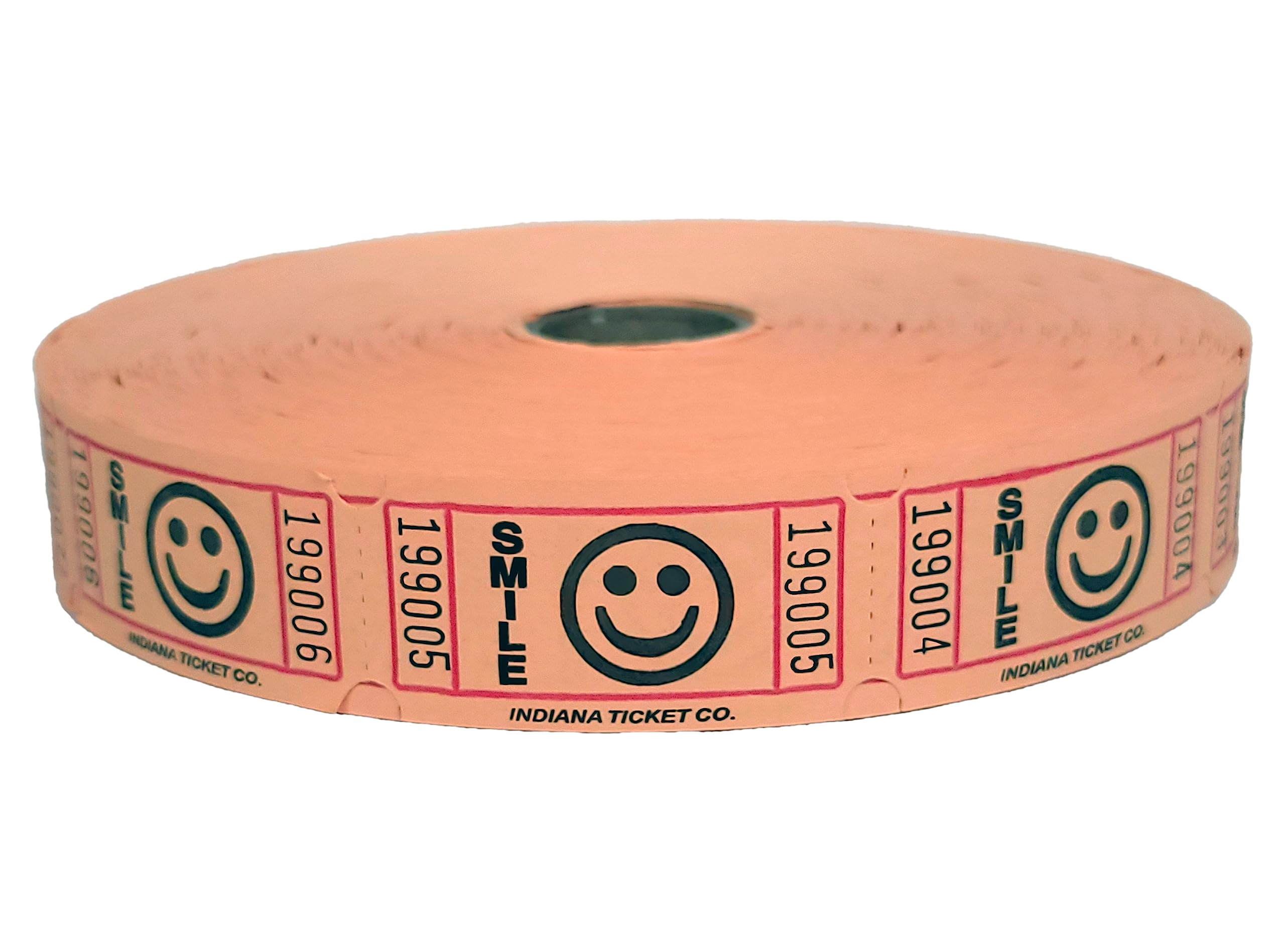 Indiana Ticket Co. 2,000 Orange Smile Single Roll Tickets, Premium Quality Tickets, Tickets For Events, Carnivals, Door Prizes,