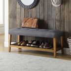 Acme Charla Bench In Gray And Oak