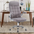 Reficcer High Back Fabric Office Chair, Velvet Executive Desk Chair With Flip-Up Arms, Ergonomic Office Desk Chair With Lumbar S