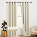 RYB HOME Soundproof Curtains for Bedroom - Totally Room Darkening 3 Layers Blackout Window Drapes Detachable Felt Liner Inside N