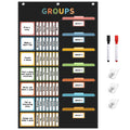 Regeleto Boho Small Group Management Pocket Chart With 114 Cards, Large Size 46 X 26.3 Inch Classroom Small Group Organizer For