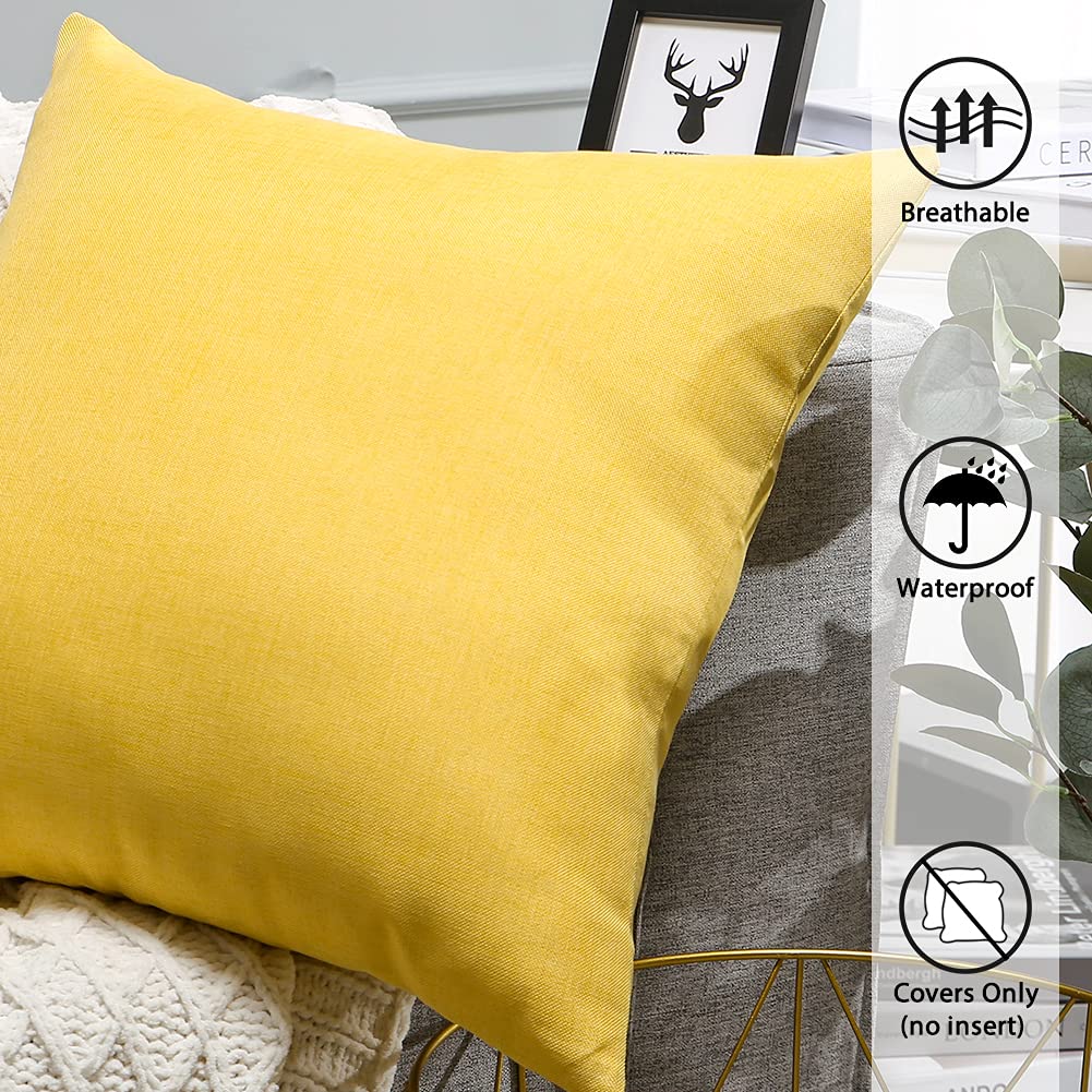Otostar Set Of 2 Outdoor Waterproof Pillow Covers Square Garden Decorative Pillowcase Throw Pillow Cover 18X18 Inch Outdoor Pill