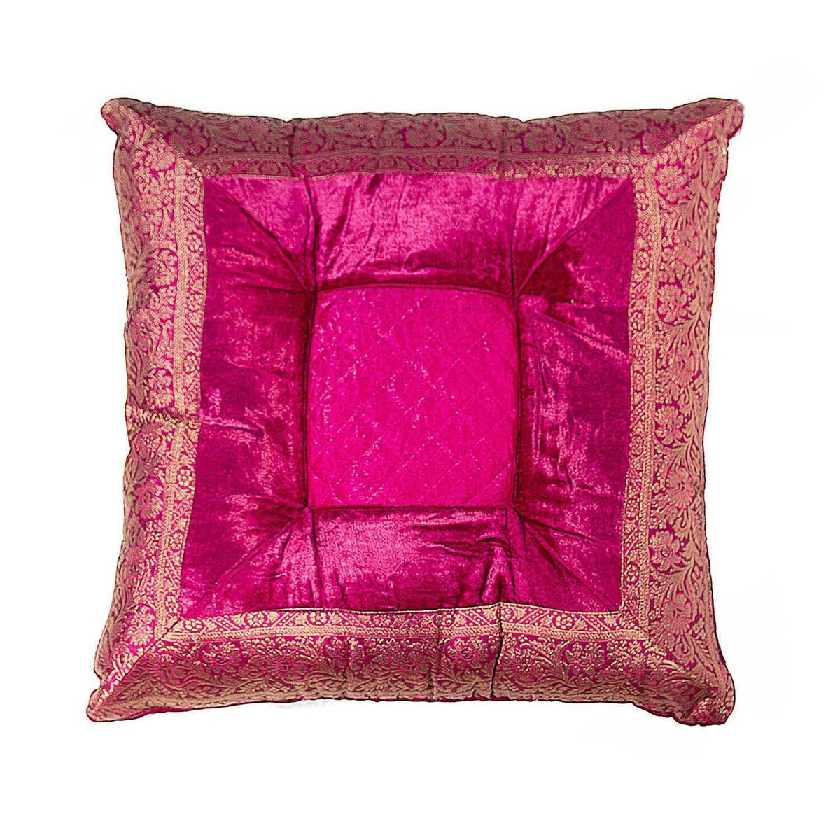 HomeRoots Decor 3-inch x 18-inch x 18-inch Silk Fuchsia Pillow